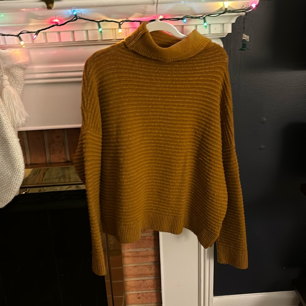 Madewell mustard yellow mock neck sweater